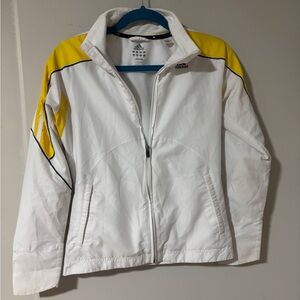 Vintage Adidas Women's White & Yellow Lightweight Track Jacket XS